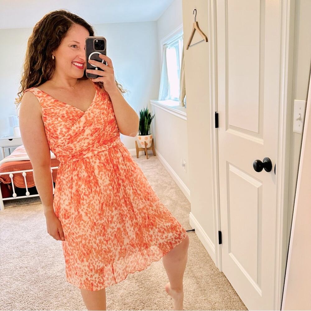 NWT J. CREW Pink Watercolor Silk Mini Dress 8